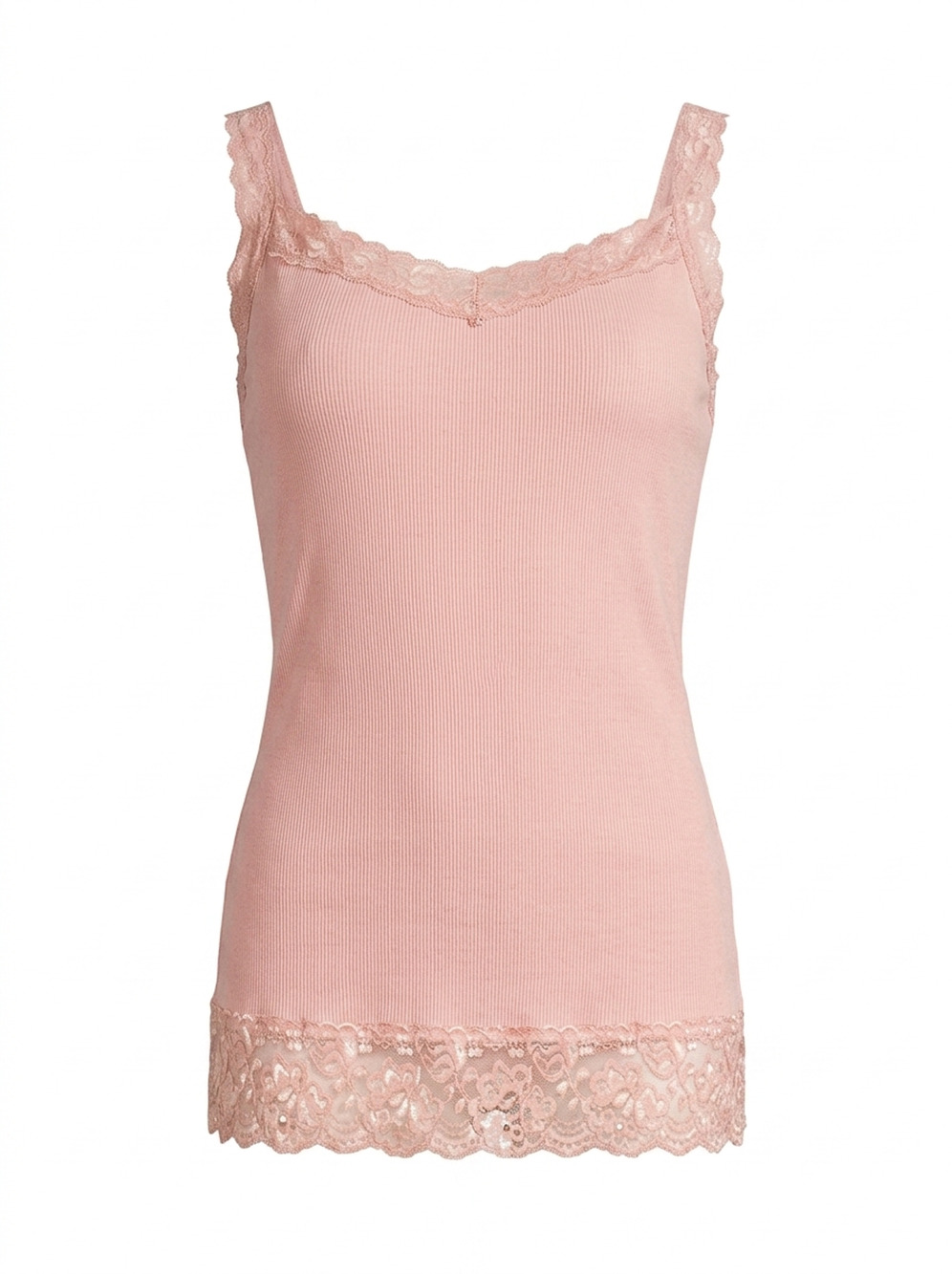 Y2K Lace Trim Cami Tank Top Knit Sz M Pink Indie Sleaze Coquette Fairy